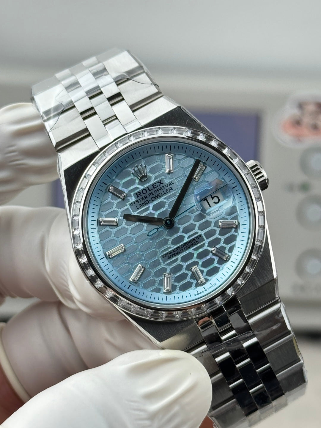 Rolex Land-Dweller Ice Bleu Motif Dail