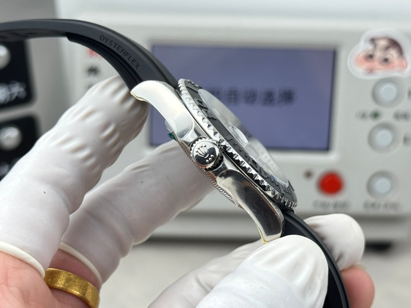 Rolex Yacht-Master II Silver Black Dial & Matte Black Oysterflex