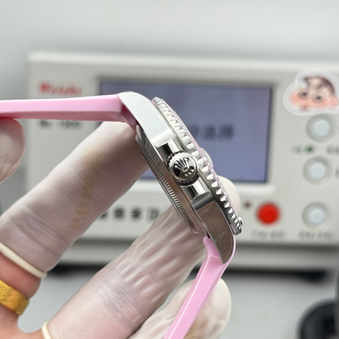 Rolex Silver Pink Submarine X Labubu Blacken