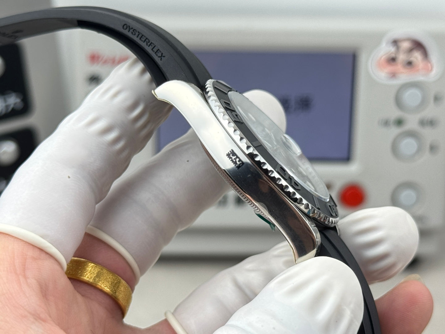 Rolex Yacht-Master II Silver Black Dial & Matte Black Oysterflex