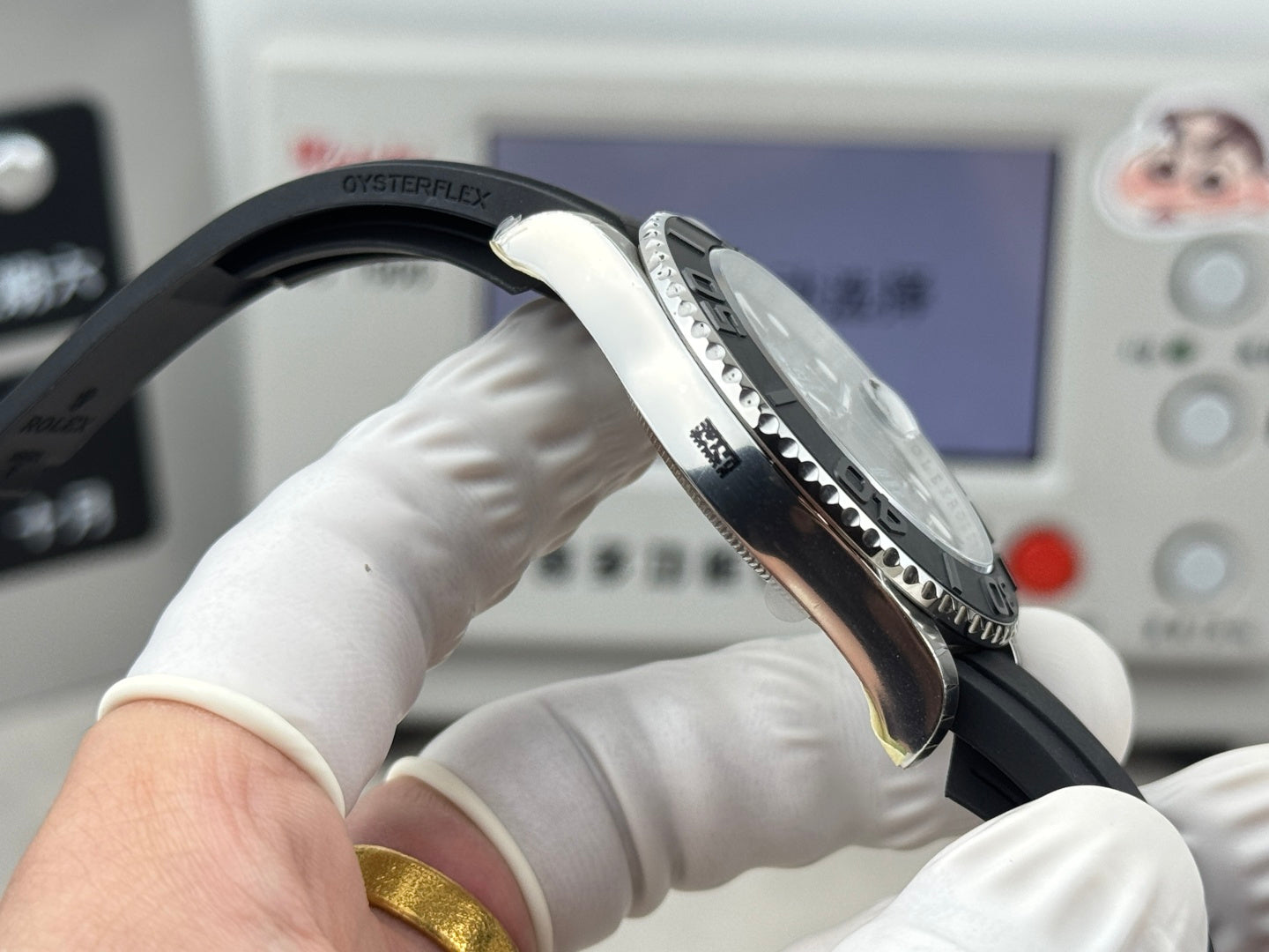 Rolex Yacht-Master II Silver Black Dial & Matte Black Oysterflex