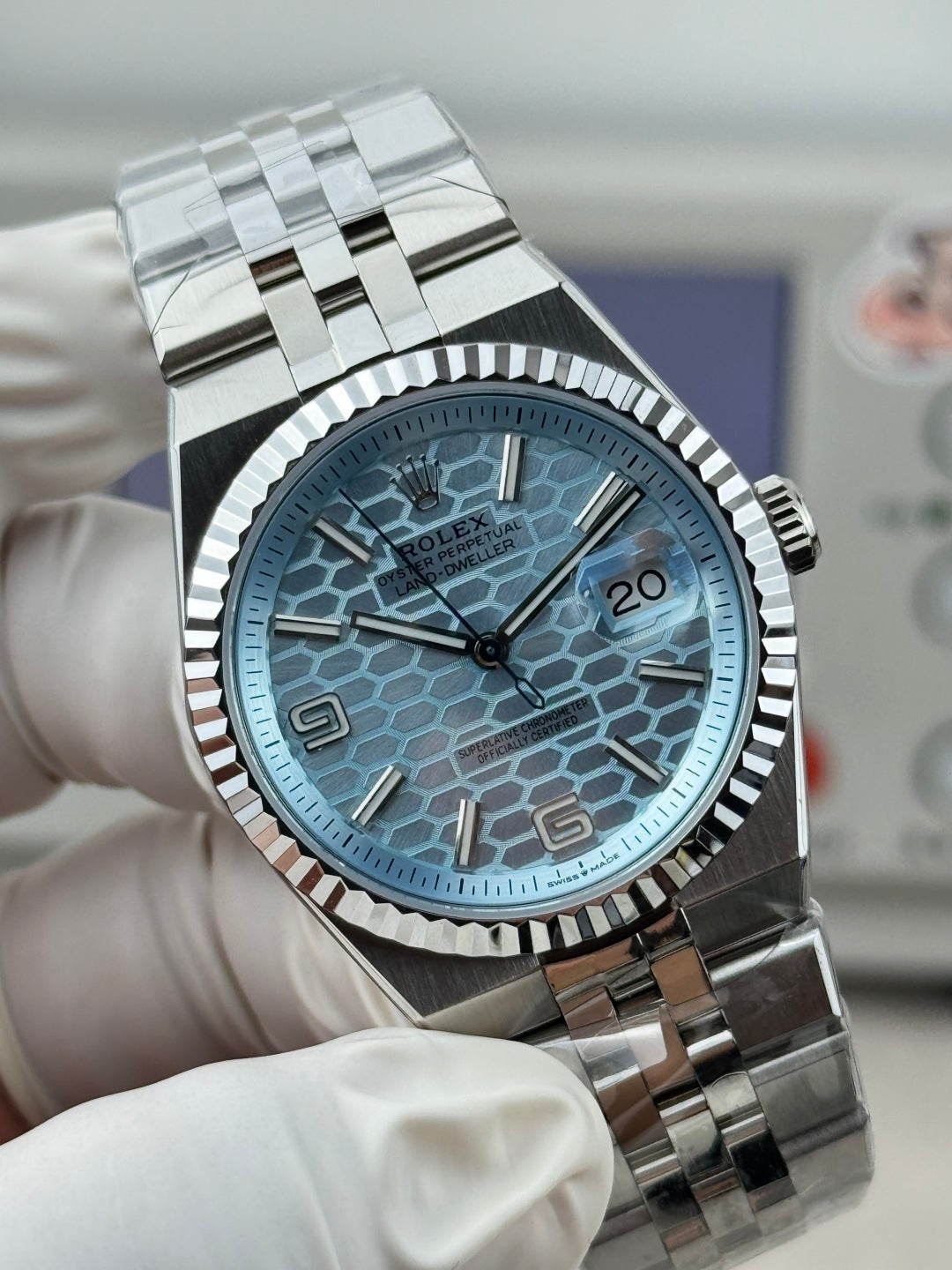 Rolex Land-Dweller Ice Bleu Motif Dail